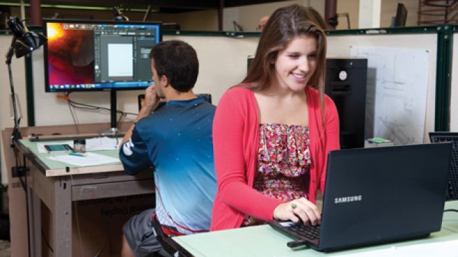 Students work on Samsung stations