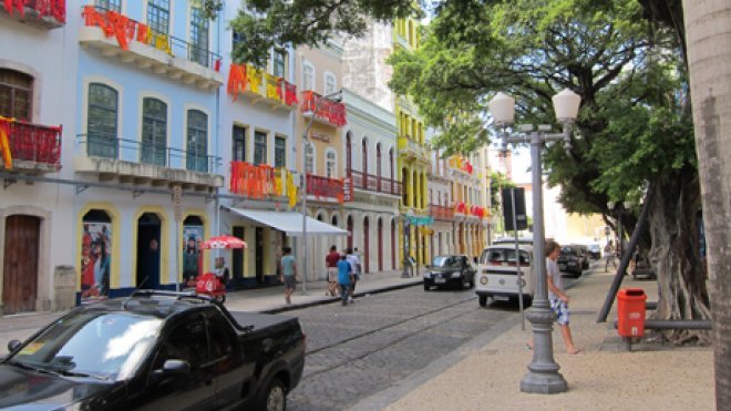 Street view of city in Brazil