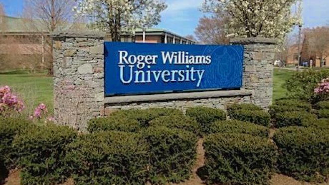 Roger Williams University main campus entrance