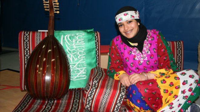 A student demonstrates her cultural heritage