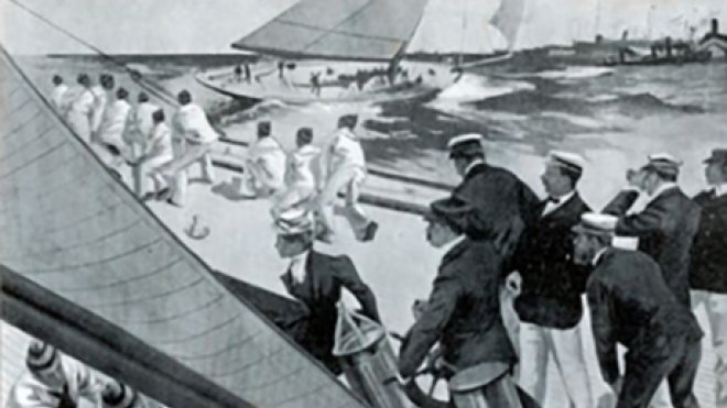 Historic image of sailors.
