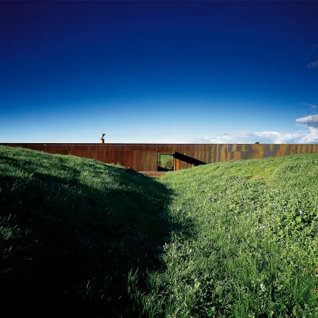 Sean Godsell's architecture work, a building built into the natural land