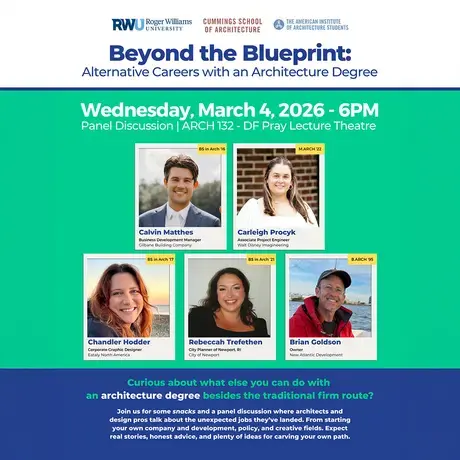 The poster image for Beyond the Blueprint with headshot images of the guests