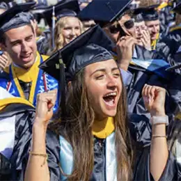 Graduates cheer at commencement