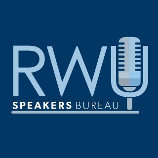 image of RWU Speakers Bureau logo featuring an old-fashioned microphone
