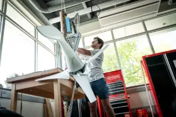 Student builds wind turbine