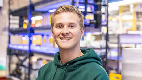 Joshua Sears spent much of his four years working in RWU's Wet Lab.