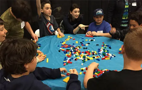 Children play with an engineering project
