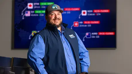 Brian MacDonald stands in one of the labs in the