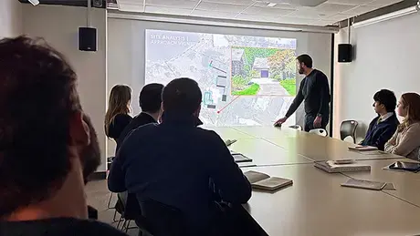 Hutker Architects with students interested in Spring Job Forum