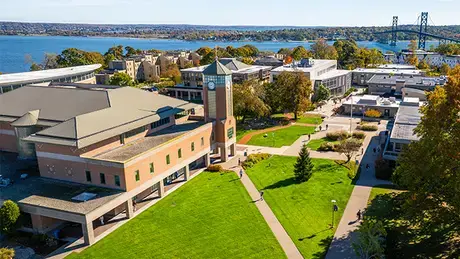 Autumn view of the RWU Bristol campus.