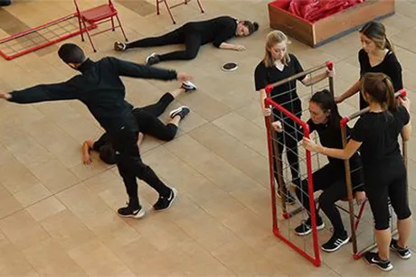 Students practice their dance