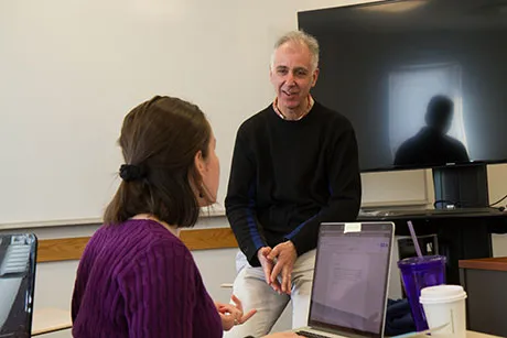 Professor with student