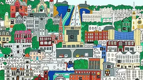 Fall River, MA Waterfront District art graphic