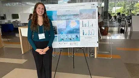 Grace Baldwin presents her research.