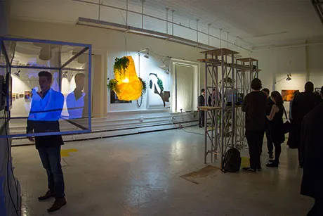 People at an art gallery.