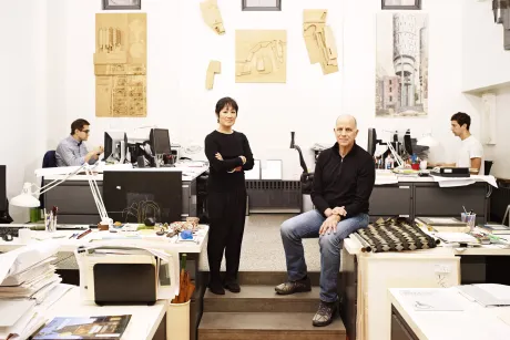 Tod Williams and Billie Tsien in their studio
