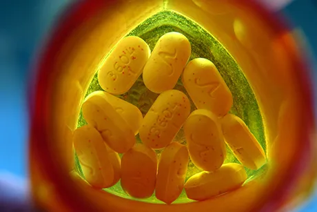 A photo of opioid pills