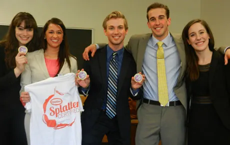 students pose for photo
