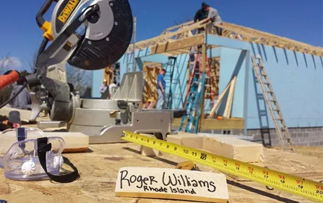 Students build a house