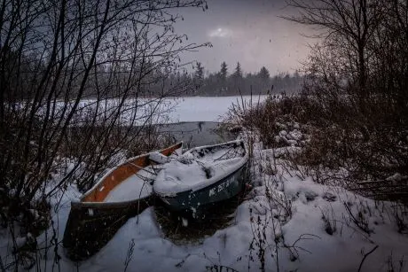 Boats in snow