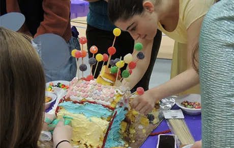 Students in a cake making competition