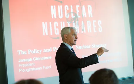 Man lectures in a classroom