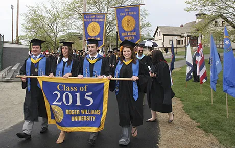 Graduates process to ceremony