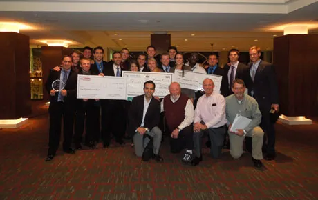 Students pose after winning competition