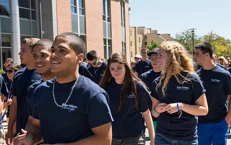 New students on campus