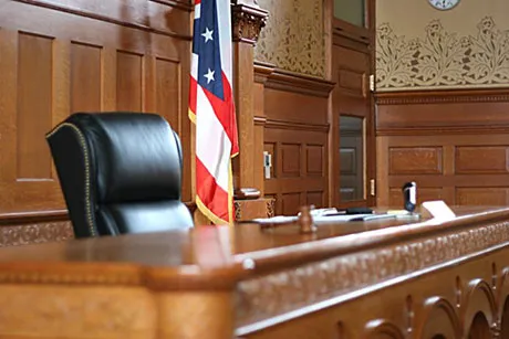 Inside a courtroom.