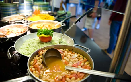 Food in dining hall
