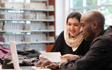 People study in library