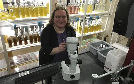 Student works inside the lab.