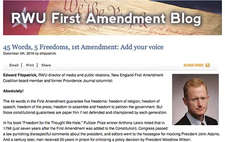 The opening page of a blog post.