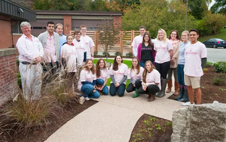 Everyone involved in project explores garden