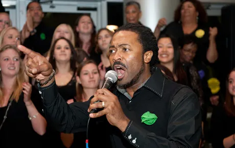 Gospel singer leads the choir