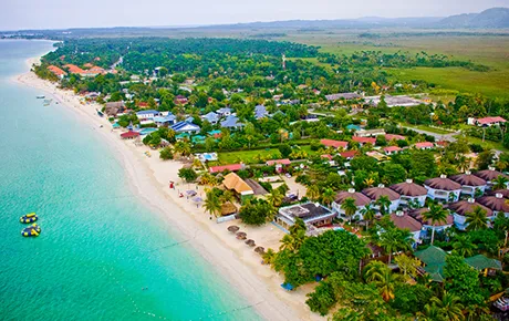 View of Jamaican shoreline.