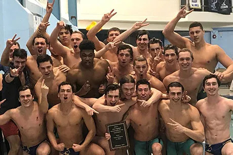 RWU men's swimming &amp; diving team 2018 NEISDA champs