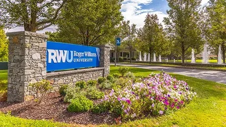 New RWU logo displayed on sign