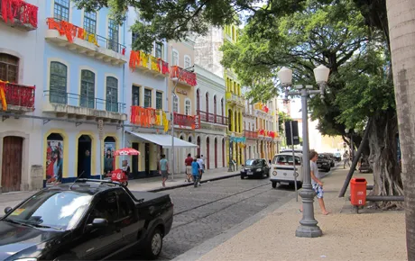Street view of city in Brazil