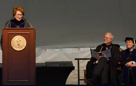 Speakers at graduation ceremony