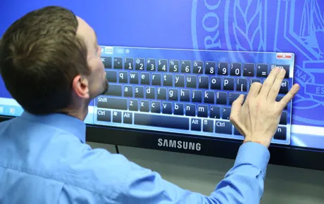 Student works on computer