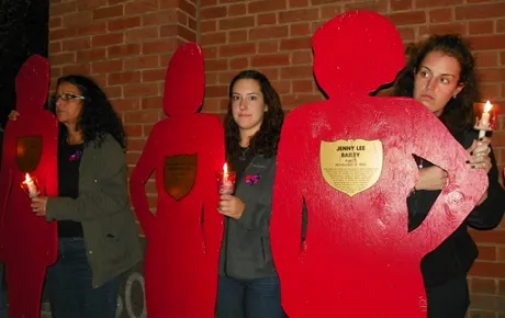 Students explore domestic violence exhibit