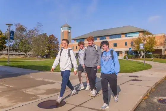 Students walking on campus