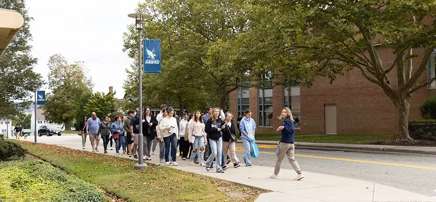 Student leads a tour