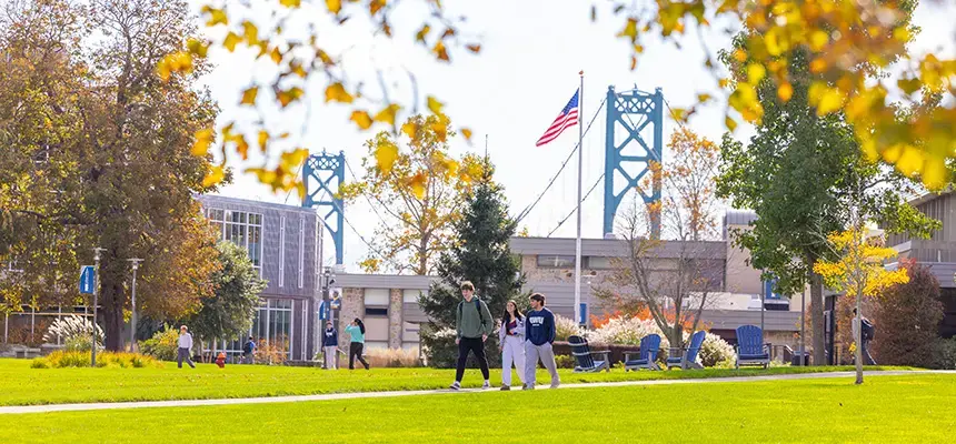 Students walk across Bristol campus
