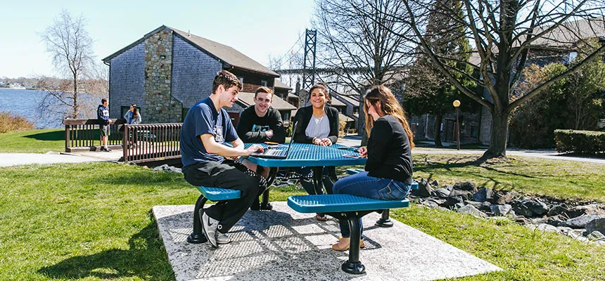 Students sitting around a table
