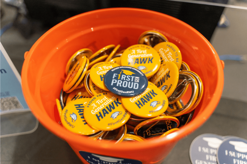 A bucket of first generation support buttons