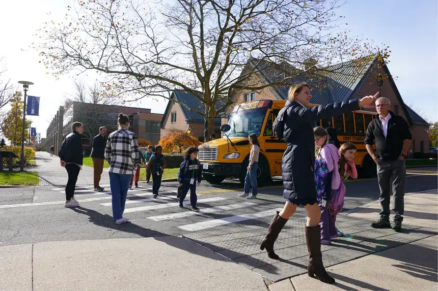 Croft School second graders at Roger Williams University.